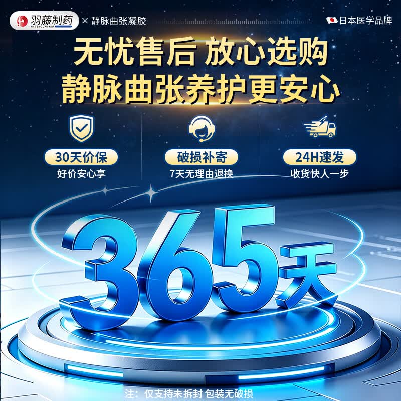 羽藤制药静脉曲张专用膏药蚯蚓腿疏通血管医用远红外治疗凝胶冷敷日本进口 【蚯蚓腿 青筋凸起专用】3盒装 至快次日达&无效包售后&日本品牌