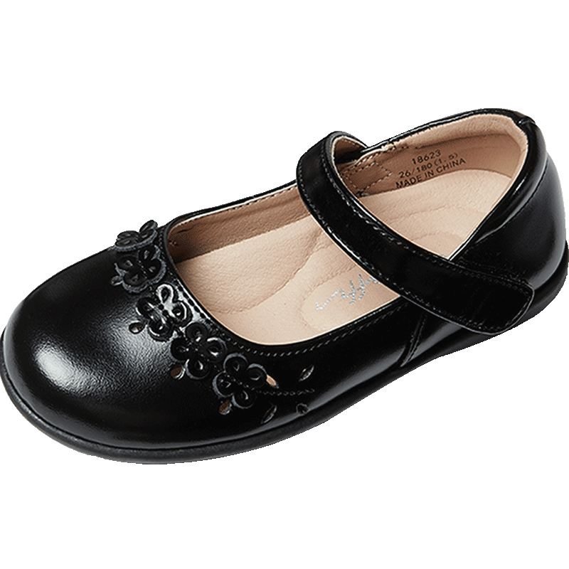 斯纳菲童鞋春秋季女童皮鞋黑色学生表演鞋，优质材料舒适耐用，价格走势稳定|皮鞋历史价格查询软件
