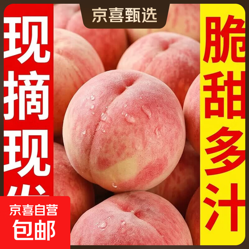 【新鲜水蜜桃】现摘现发新鲜桃子水蜜桃脆桃毛桃当季时令水果整箱 京东到家【新鲜现摘】 6粒大果