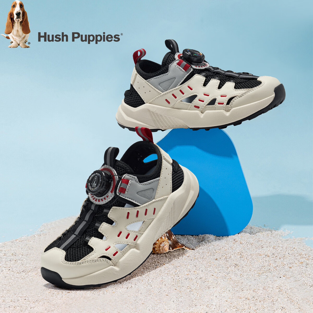 暇步士(Hush Puppies)童鞋春秋男童运动鞋儿童鞋户外透气软底大童跑步休闲鞋 HP4213黑色 35 适合脚长22cm