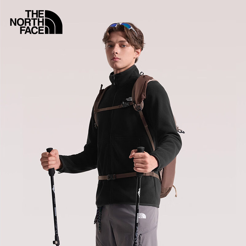 北面（The North Face）北面抓绒衣外套男Glacier立领运动户外保暖户外8FJ3 宇宙黑 XL