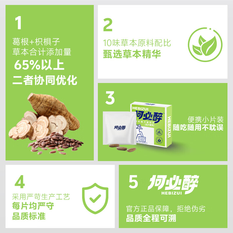何必醉【披荆斩棘同款】葛根枳根子复合片酒局好物压片糖果应酬常备 【聚会常备】3盒18片