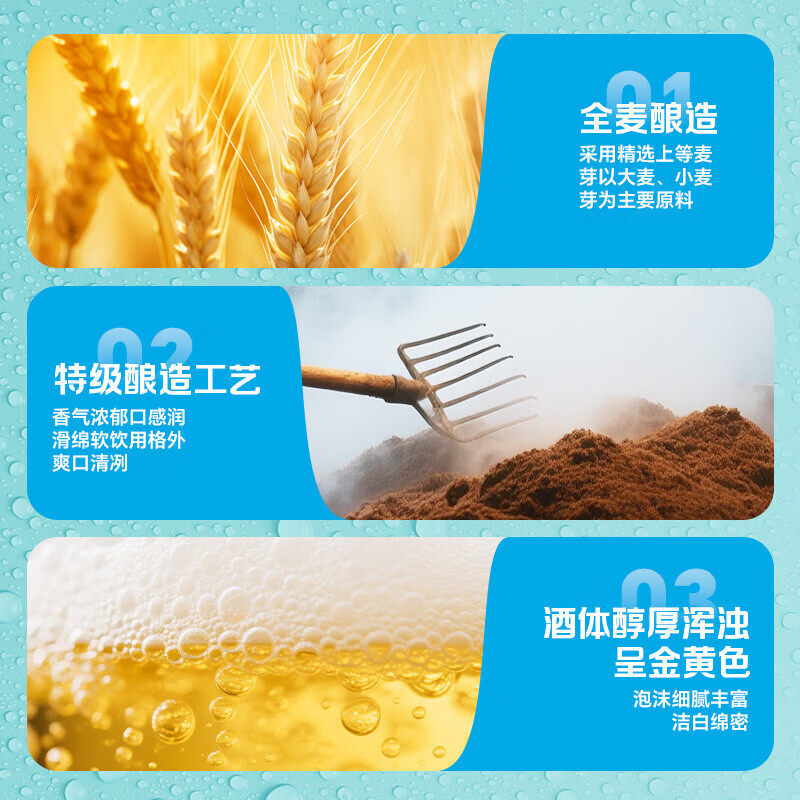 西湖全麦精酿啤酒100%全麦芽精酿9.8度雪花旗下 精酿白啤 500mL 12罐 整箱装