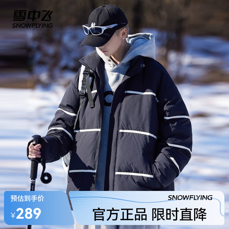 雪中飞舒适百搭痞帅短款立领外套羽绒服男装保暖时尚休闲 黑色 L 175/92A 京东折扣/优惠券