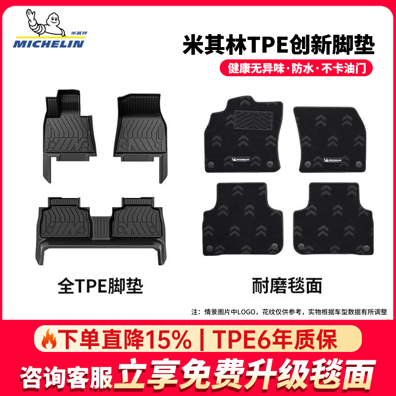 米其林tpe汽车脚垫宝马x3宝马3系 5系 宝马x5  i5  x1 x2x7专车专用配件 宝马X6 【20款-至今】 双层