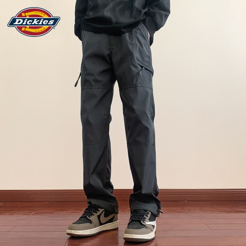 Dickies美式潮牌冰丝工装裤男士2026秋季薄款宽松直筒纯色拼接长裤子男装 绿色 【官方正品】 2XL 【建议135-155斤】