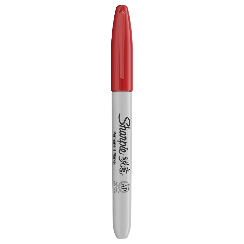 銳意（Sharpie）細頭馬克筆油性防水防褪色速干耐用記號筆商務辦公標記進口開學禮物紅色12支裝美術寫生
