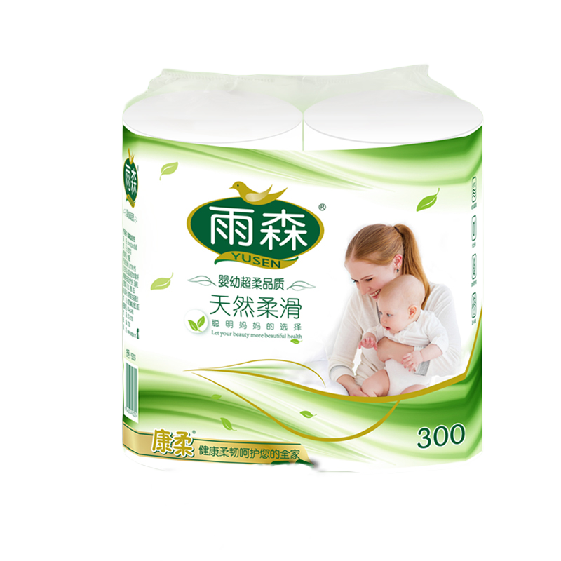 雨森（YUSEN）卷纸母婴6层加厚柔韧亲肤妇婴适用 无芯厕所经期适用 150g*2卷