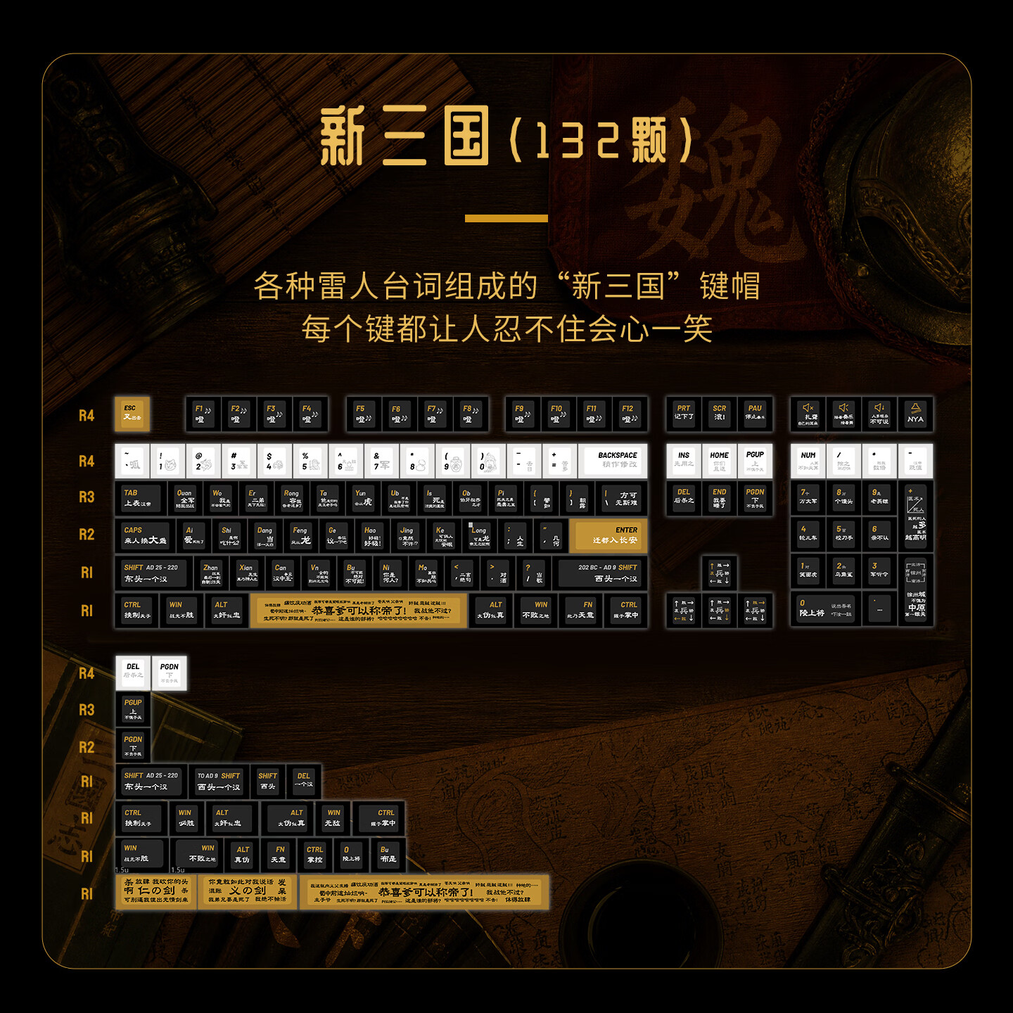 阿米洛（Varmilo）阿米洛机械键盘键帽 特色键帽  主题键帽套装 新三国-132颗键帽套装