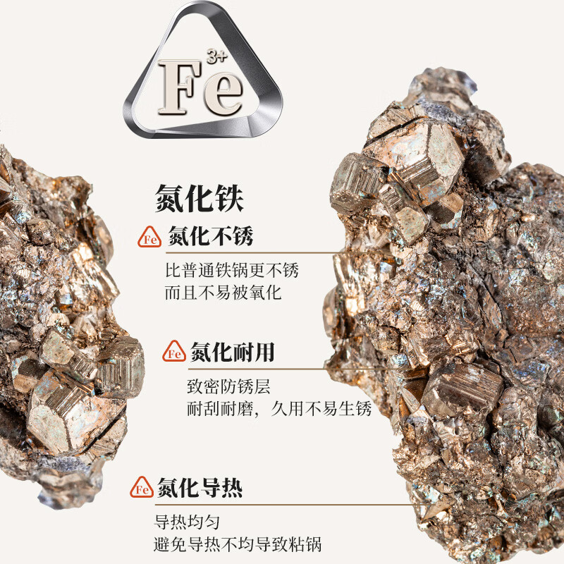 中康炒锅铁锅精铁不粘锅氮化迷你小铁锅一人食炒菜锅 【赠锅盖】深氮炒锅 26cm