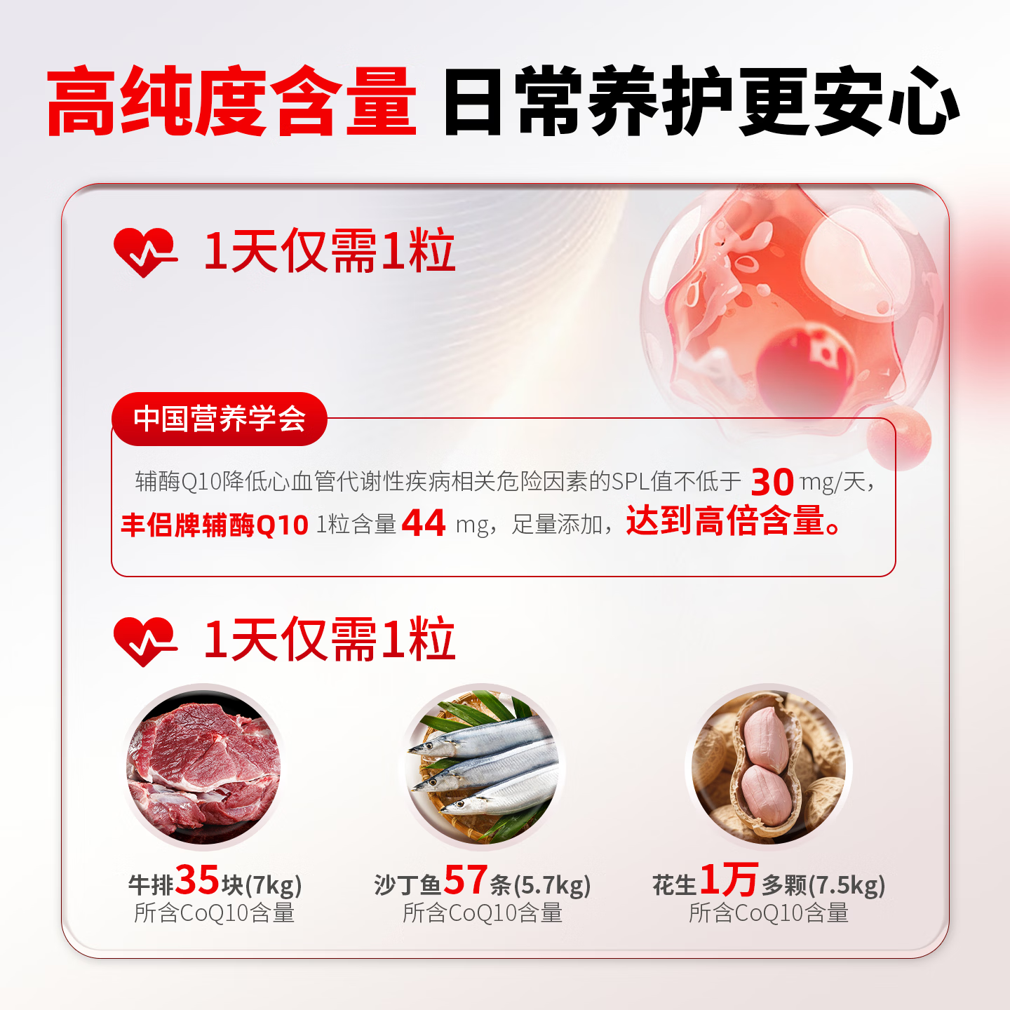 量医生辅酶q10软胶囊心脏养护中老年人保护心脏心肌血管增强免疫力备孕 【高含量】心脏养护 60粒*1瓶