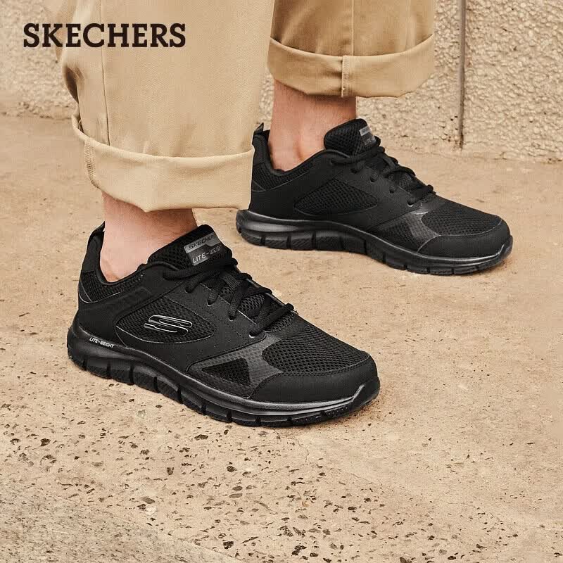 斯凯奇（Skechers）运动鞋男士夏季网面透气休闲鞋户外软底轻便跑步鞋232398