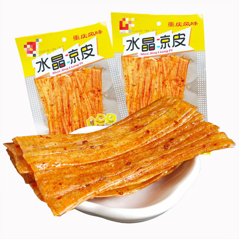 倞皮辣条22克60袋-10袋8090怀旧小零食童年校园小店 水晶凉皮辣条50袋
