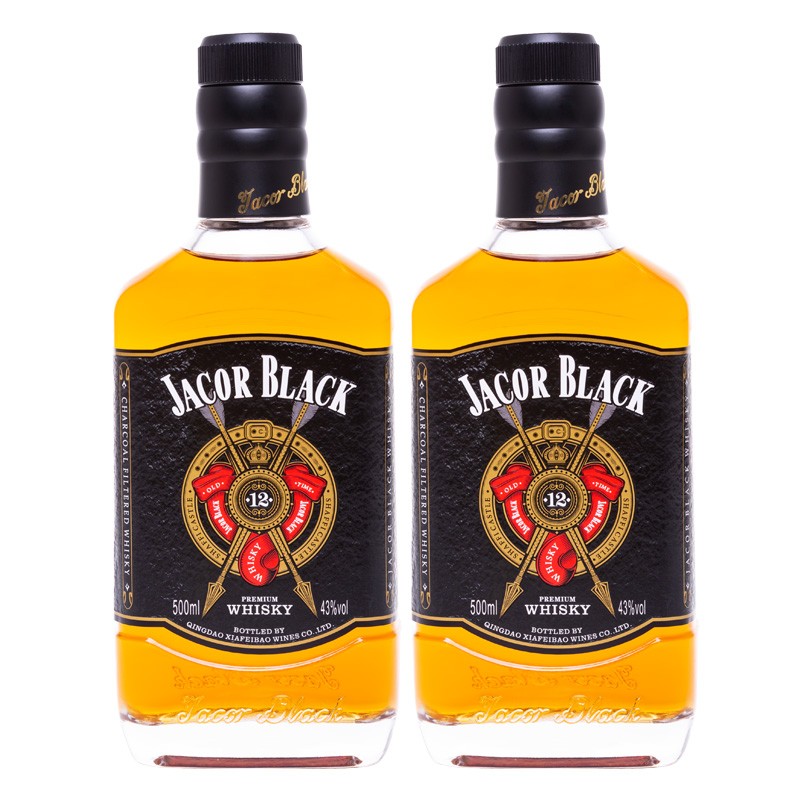 杰卡布莱克威士忌43度洋酒烈酒 500ml43度杰卡两瓶 单支