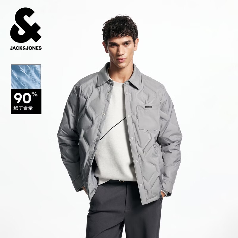 杰克·琼斯(JACK&JONES)男装冬季休闲羽绒服合集 225423016浅棕灰 L (180)