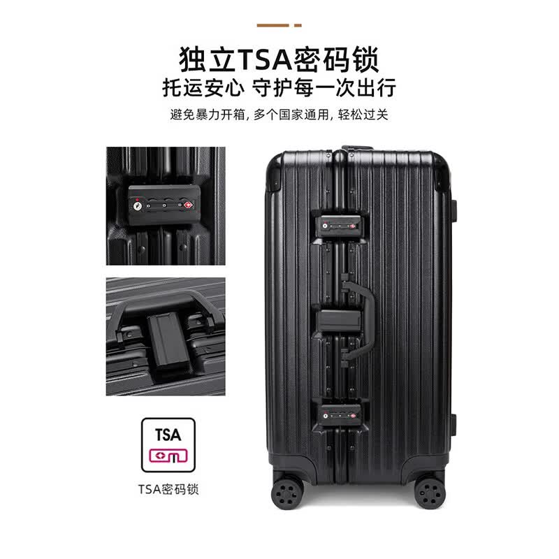 Walker Shop行李箱男铝框大容量旅行箱女万向轮拉杆箱托运密码箱子2026年新款 银色 32英寸 【37开大容量箱】