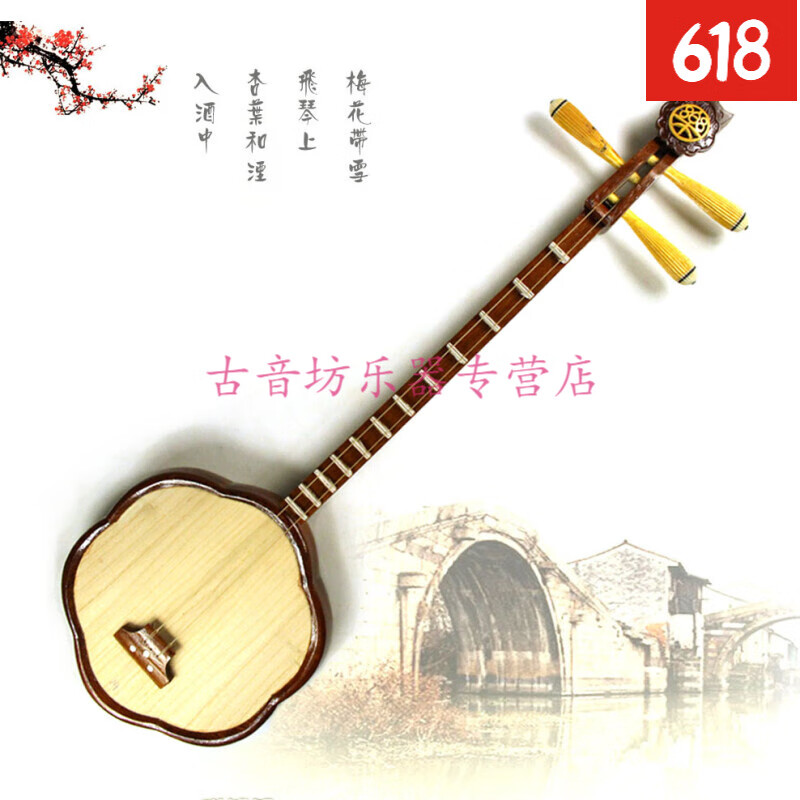 杰登(jayden)正宗潮州乐器 高级红木梅花蓁 秦琴 丝弦 梅花琴 潮州