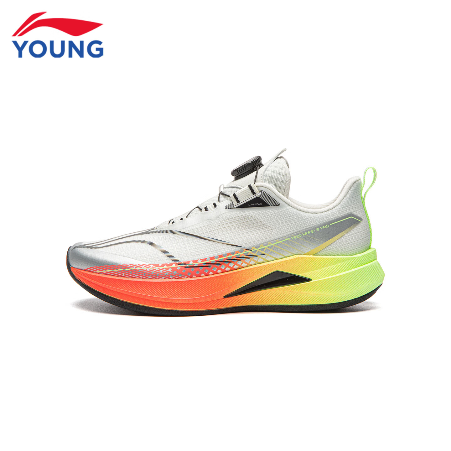 李宁(LI-NING)儿童跑步鞋2026秋季新款赤兔9PRO男女大童低帮䨻丝轻量高回弹跑鞋 白垩灰/银色22-3 赤兔9 PRO纽扣 37