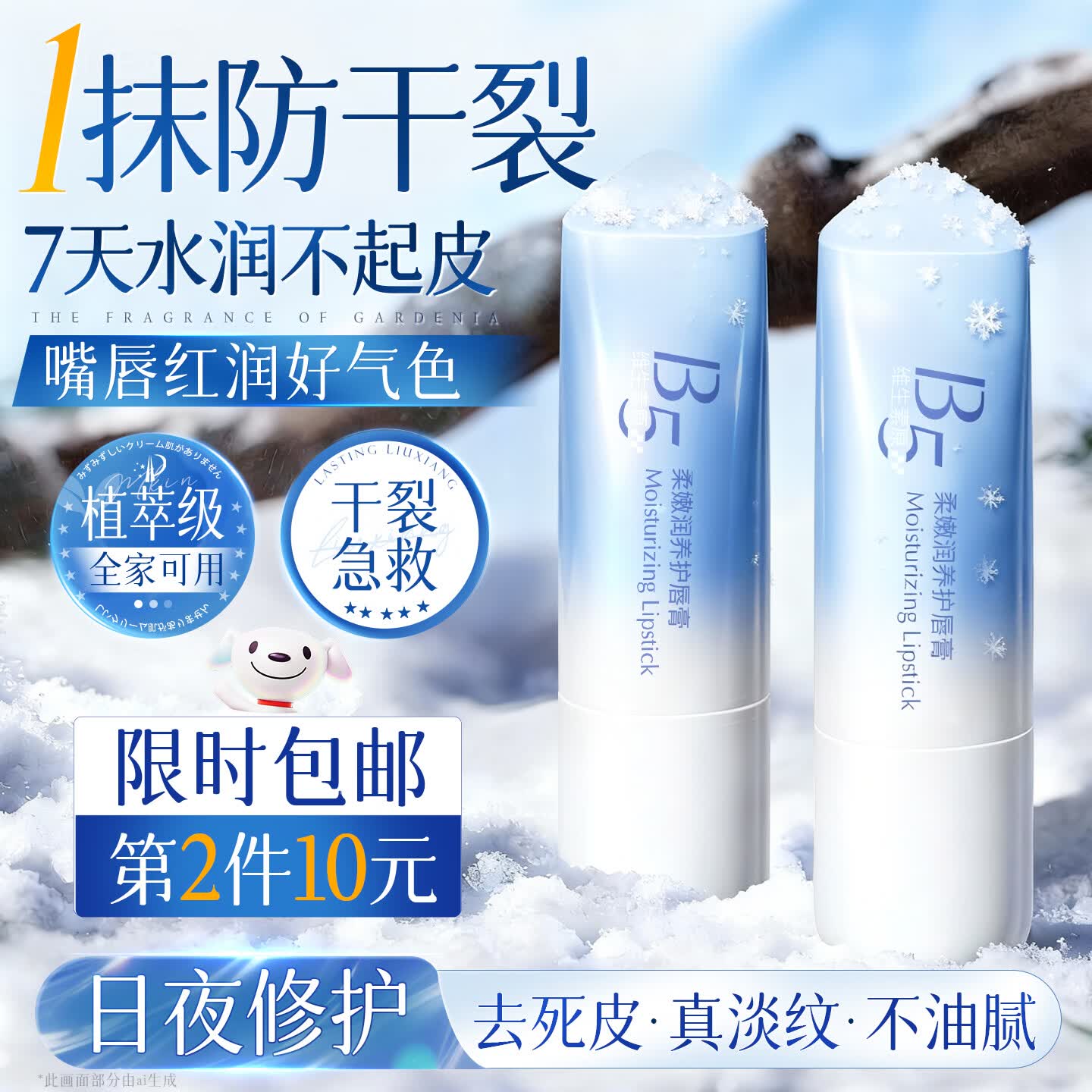 维特丝凡士林润唇膏男女士保湿滋润嘴唇儿童修护唇炎防干裂去死皮淡唇纹