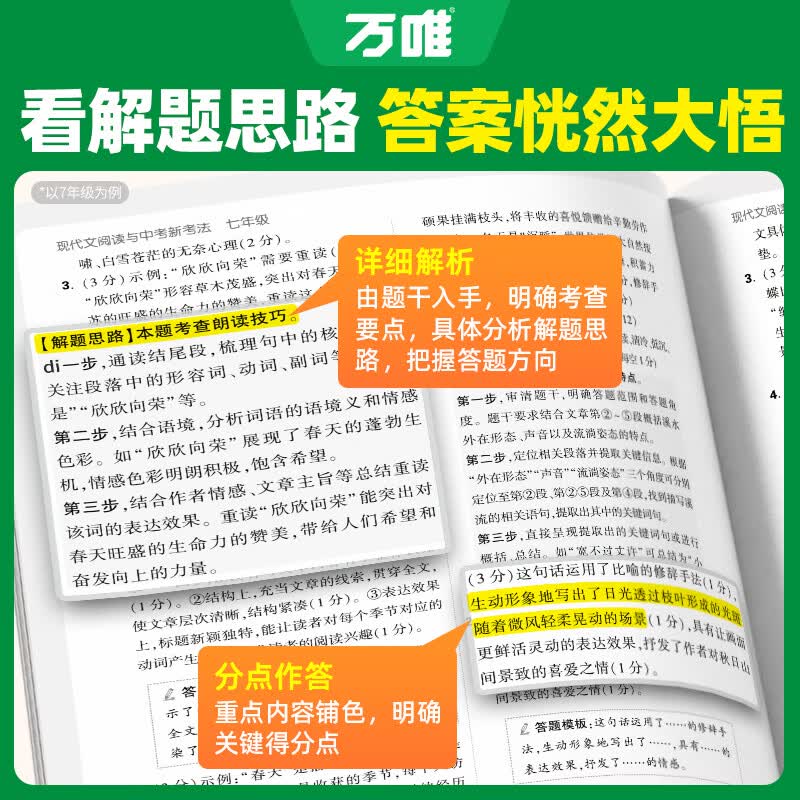 万唯中考初中现代文课外文言文阅读训练2027版初中七八九年级语文英语专项训练阅读理解789年级上下册初一真题万维 七年级 【2本】现代文阅读+课外文言文阅读