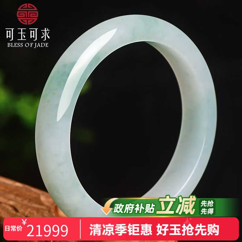 可玉可求孤品多选翡翠玉手镯子 寓意福满安康 亲朋好友礼物 【圈口约55毫米】C6725z 京东折扣/优惠券