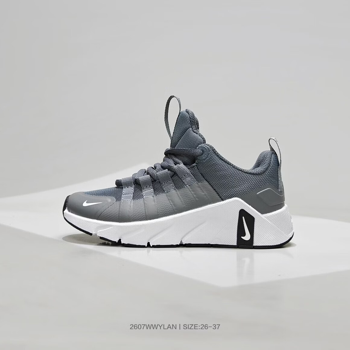 耐克(NIKE)赤足7代男女童鞋透气夏季运动休闲鞋大童跑步鞋 7127-002浅灰 37 适合脚长22.5CM