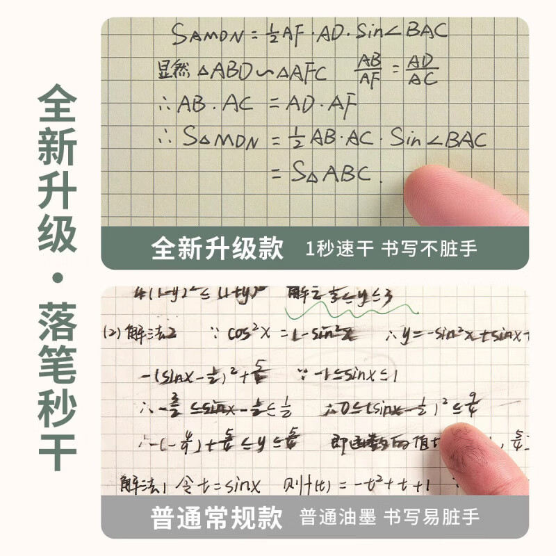 三年二班 刷题笔学生用高颜值速干按动中性笔CS笔尖ins日系顺滑0.5笔芯黑色考试专用水性碳素黑笔 全新升级款/CS笔头/5支装