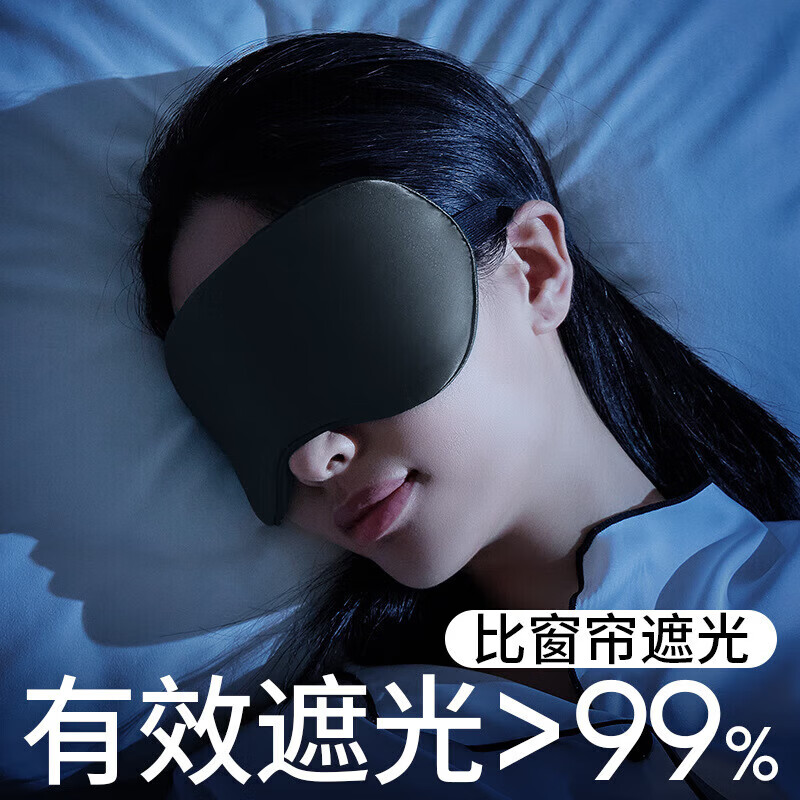 眼罩睡眠遮光专用睛缓解眼疲劳干涩男女立体学生黑色1332 双面遮光眼罩-灰色-1个(OPP袋) 无规格