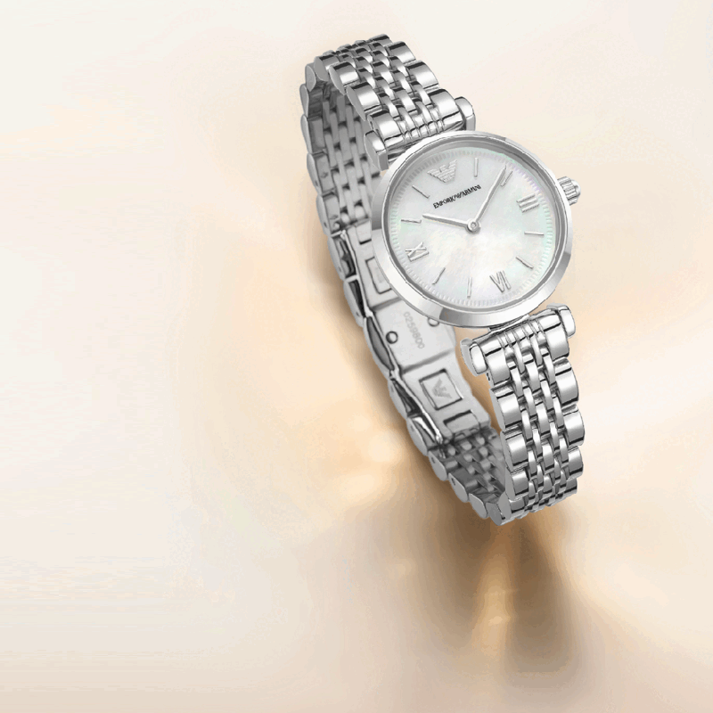 EMPORIO ARMANI 阿玛尼满天星手表女生日七夕情人节礼物送女友镶钻石英表女名表 【明星同款】白月光 AR11768
