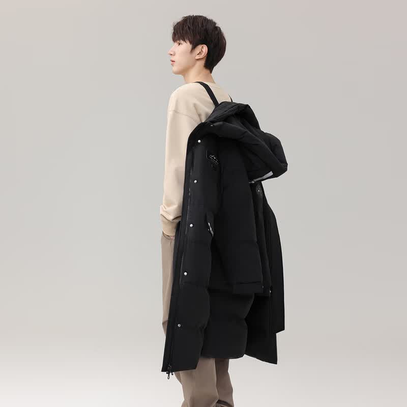 雪中飞【清仓】百搭情侣羽绒服舒适连帽女士羽绒服鸭绒休闲简约 黑色|8056-6464F XL 180/100A