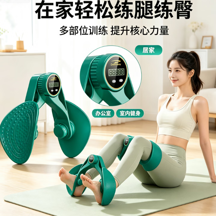 智能计数夹腿器 腿部训练器 紫色豪华智能款(有计时器) 长19cm、宽23.5cm、高7cm