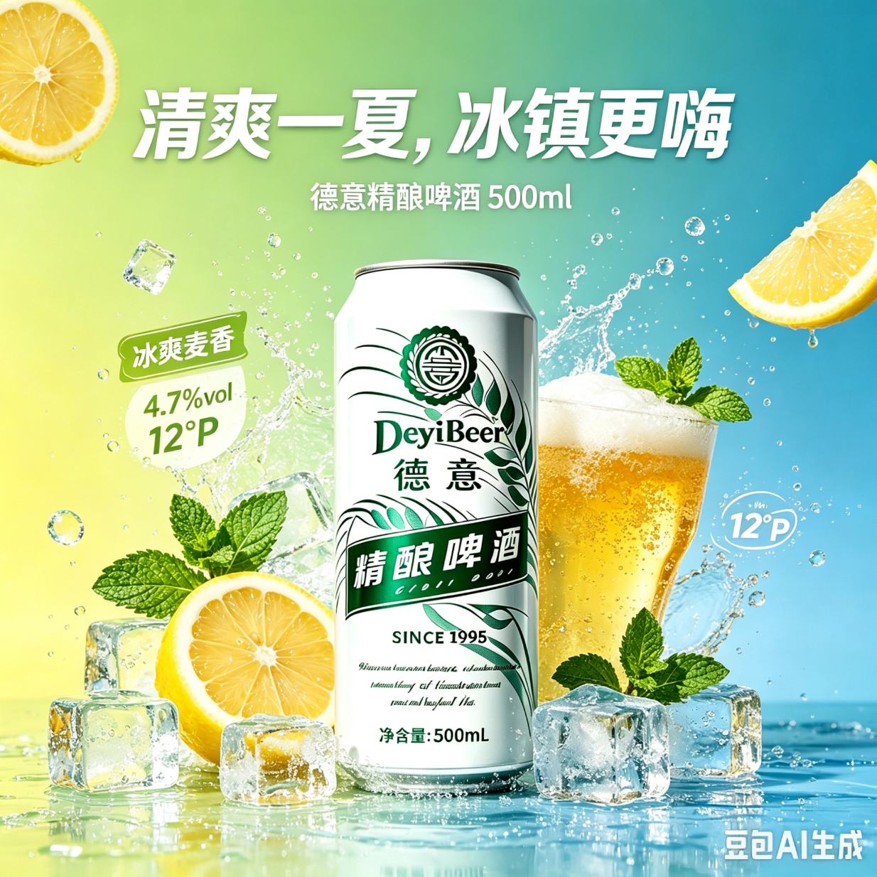 德意精酿全麦白啤夏日聚会微醺500ml整箱12罐畅饮自饮送礼 德意精酿全麦白啤 500mL 12罐 整箱装