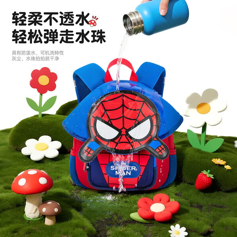 迪士尼(Disney)书包小学生超轻减负户外出游女孩子高颜值双肩包幼儿园背包防泼水 草莓熊款