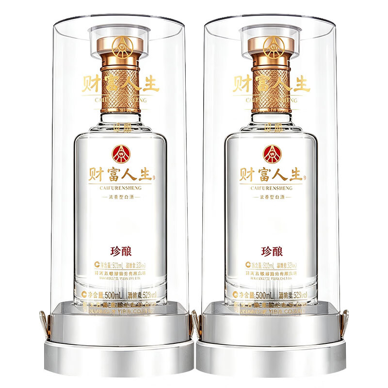 五粮浓香五粮液财富人生浓香型白酒四川名酒 52度 500mL 2瓶 两瓶装珍酿白