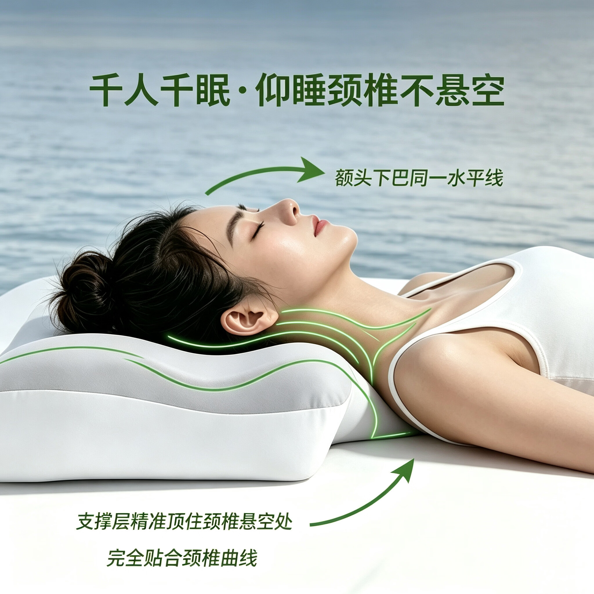 经语人体工学颈椎枕透气助眠多功能适配全睡姿记忆棉护颈枕睡眠枕侧睡 千人千眠枕全适配组合套装 单只