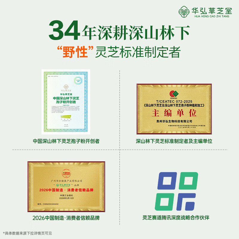 华弘草芝堂破壁灵芝孢子粉蓝帽高三萜 3大有机 增强免疫力 营养保健品送父母 1g*10条/盒【5天量 入门体验】