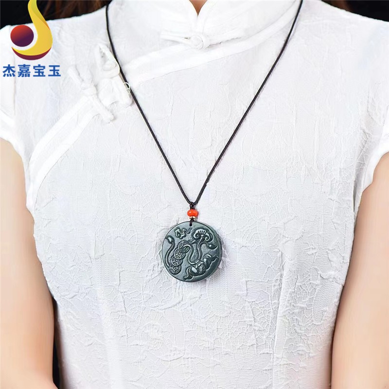 杰嘉宝玉原创【福在眼前】蝙蝠吊坠玉坠玉佩挂件男女款礼物带证书免费刻字