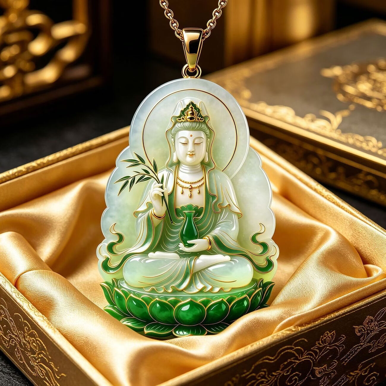 【正品】净瓶观音吊坠项链精致奢华中式复古链挂高级优雅PW11 净瓶观音吊坠【赠精美礼盒】