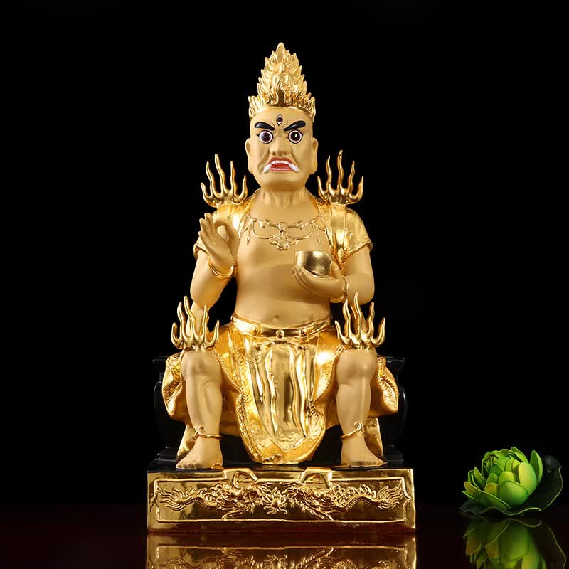 台湾贴金面然大士铜像摆件 普度公 面燃大士乌尤焰口鬼王菩萨 高42