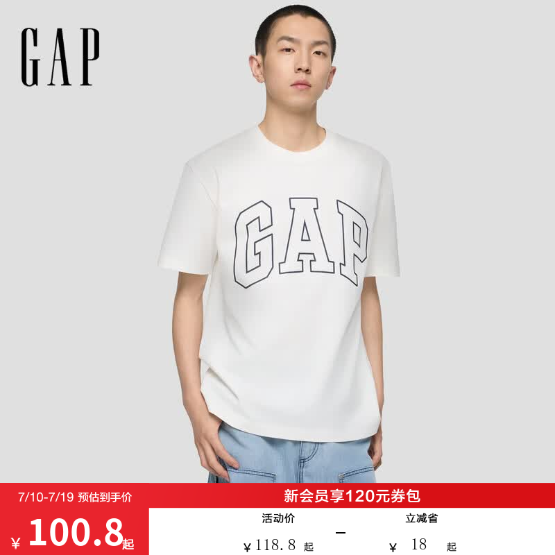 Gap纯棉印花logo短袖 59.4元，Gap多巴胺配色款 39.3元，Gap经典修身款 45元 - 86线报