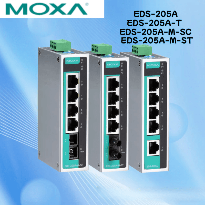 MOXA EDS-205A-M-SC/M-ST 5口工业以太网交换机 EDS-205