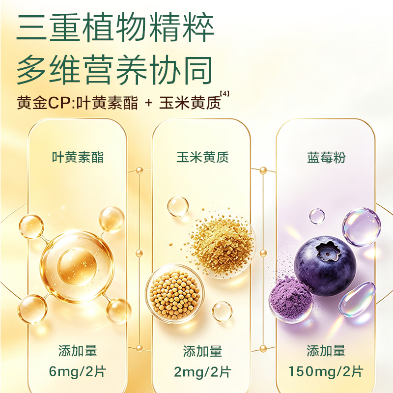 IOBPRO后生元叶黄素酯压片糖果蓝莓粉玉米黄质胡萝卜素 2瓶（30天周期装）特惠