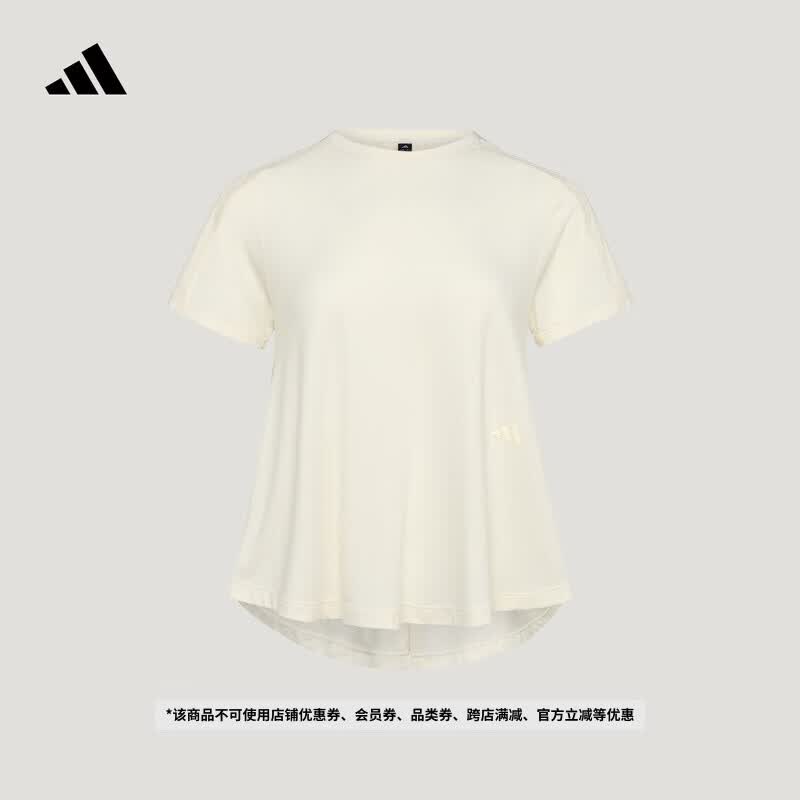 adidas SOFT LUX轻柔雅凉感透湿排汗休闲短袖T恤女装夏季阿迪达斯   云雾白   L