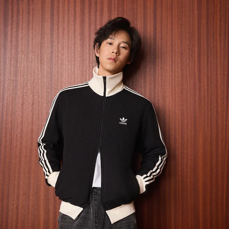 阿迪达斯（adidas）三叶草男女WAFFLE BBTT复古华夫格运动健身立领夹克外套JW0110 JW0110 M