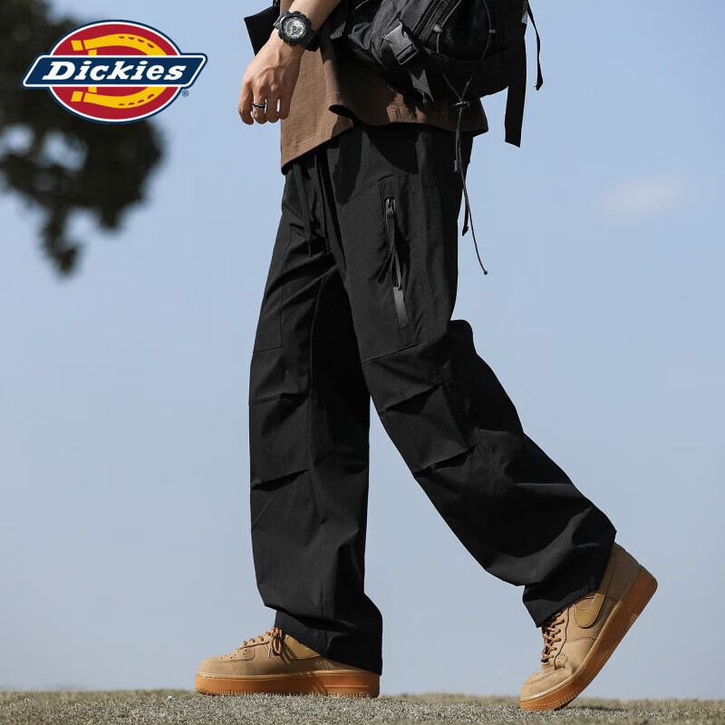 Dickies帝酷适休闲裤男士秋季薄款宽松直筒潮牌工装裤子冲锋裤男 军绿 XL 推荐125-145斤