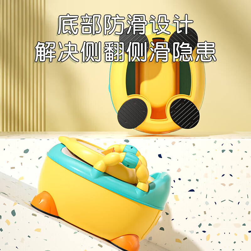 OUOETY德系儿童马桶坐便辅助器0-1-3-6岁宝宝训练尿便盆婴儿小马桶 桃花粉【PU软垫】0-6岁用 100清洁袋+清洁刷 粉色 【男孩女孩同款】