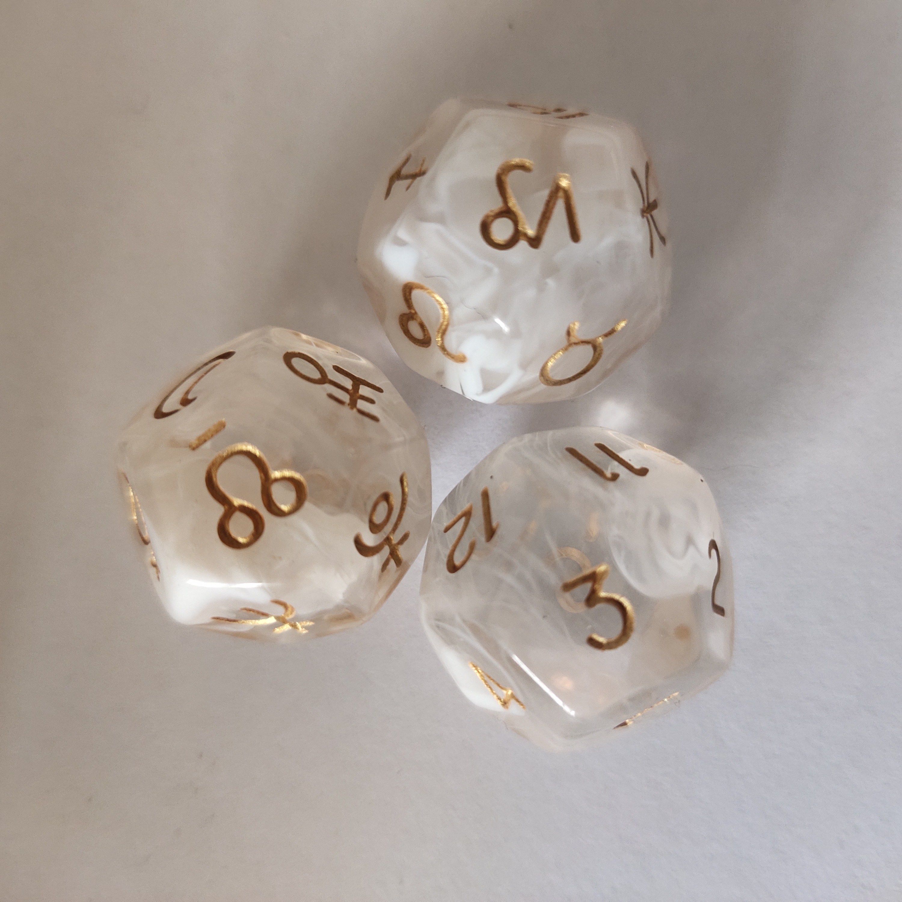 骰子星座筛子十二12面筛子星座色子桌游玩具套装创意 双色云朵(非白)