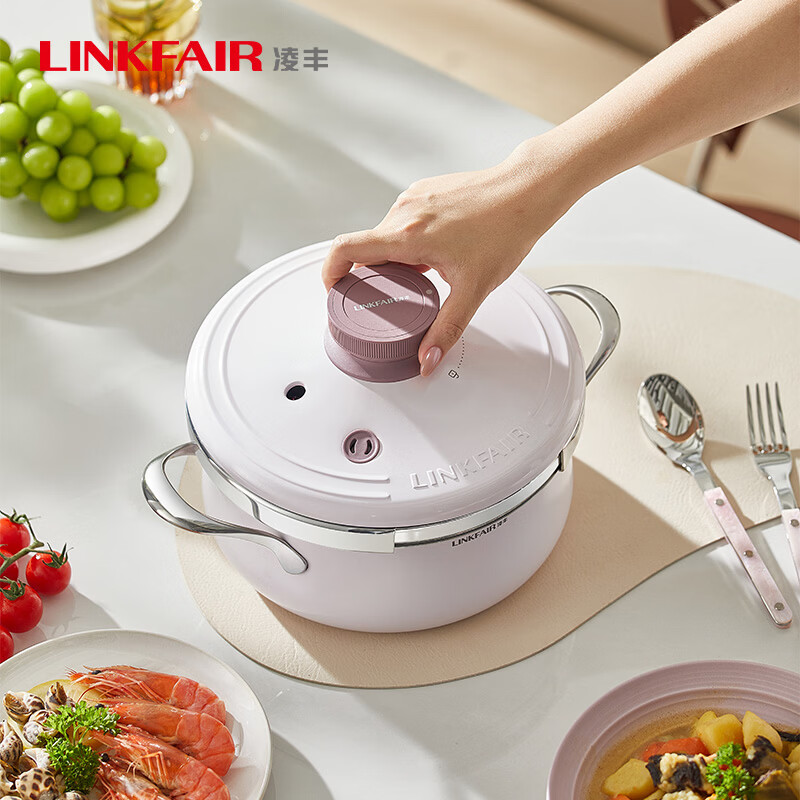 凌丰(LINKFAIR)LINKFAIR/凌丰居家厨房必备4升星河系列304高压锅多功能炖煮焖煮 原色 22cm