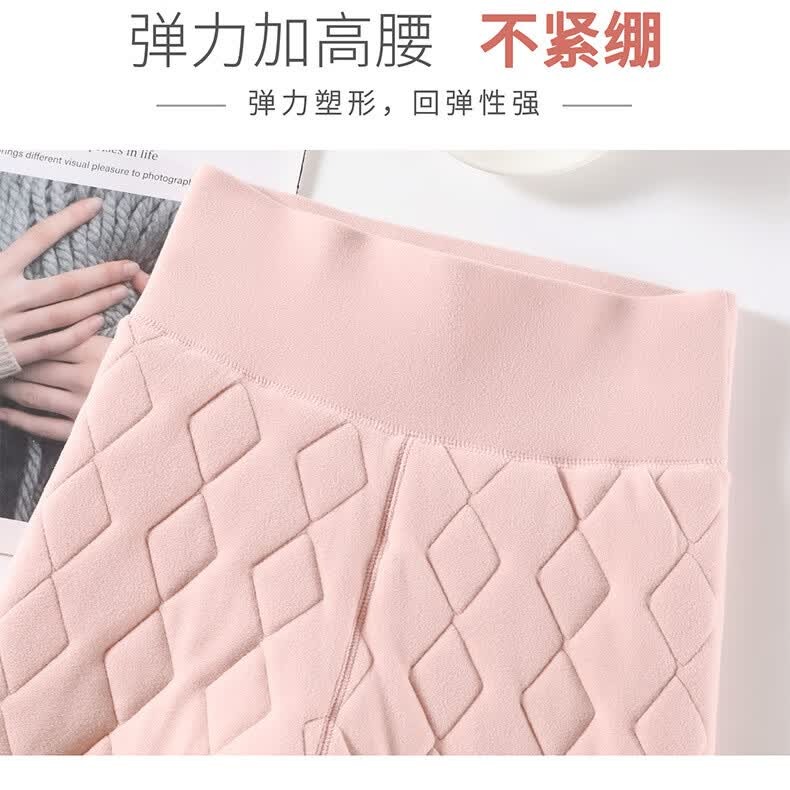 有只绵特厚羊羔绒保暖裤女秋冬一体加绒加厚外穿大码胖MM东北棉裤 黑色 M (80-100斤) 约500g