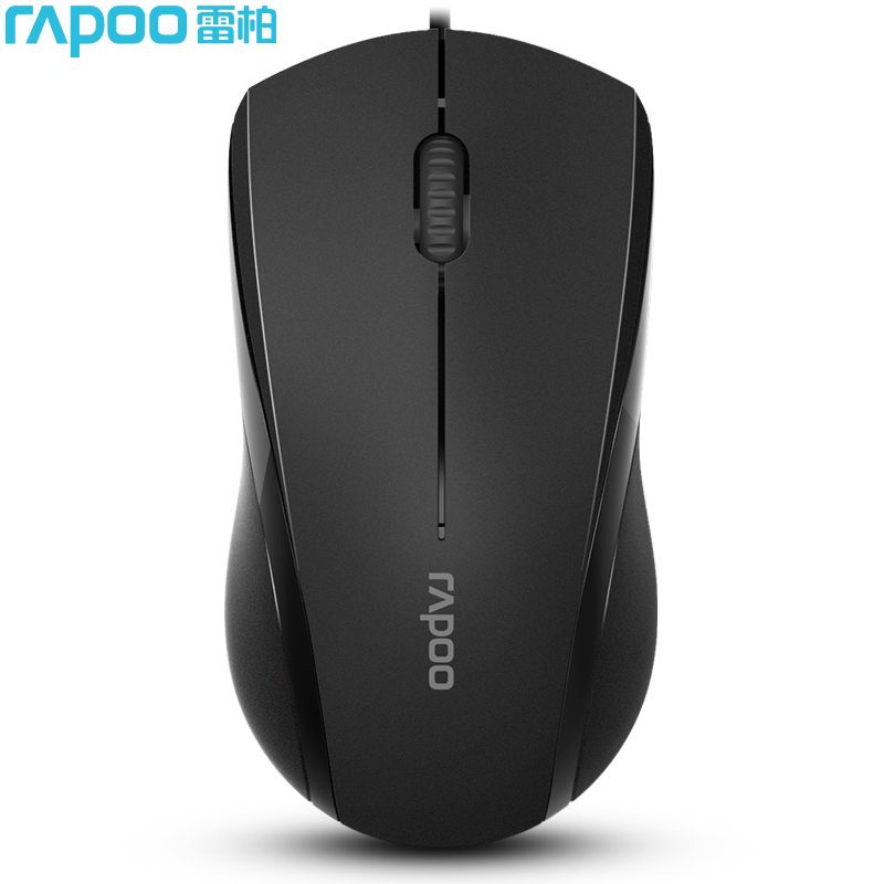 雷柏（Rapoo） N1200 有线鼠标 办公鼠标 静音鼠标 对称鼠标 笔记本鼠标 电脑鼠标 黑色